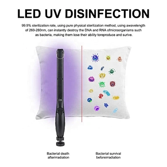 Handheld Portable UVC LED Germicidal UV-C Lamp UV Ultraviolet Light Bactericidal Sanitizer Disinfection Sterilizer Wand