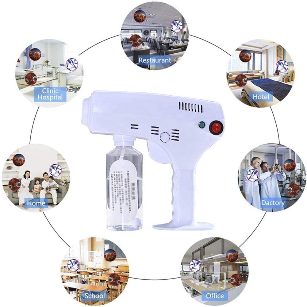 1300w Household Sprayer Machine Blue Light Rapid Fogging Large Fog Volume Disinfection Nano Spray Gun For Office Home Cloth