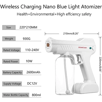 Atomization Machine Atomizer Fog Nano Atomizing Sprayer Sanitizer Spray Ultrasonic Sterilizer Virus Sterilize Gun Disinfection