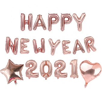 Decoration 2020 Christmas Merry Eve Party Decor Noel Rose Gold Silver Number Foil Helium 2021 Happy New Year Balloon