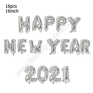 Photobooth Props Merry Christmas Eve Decoration Home Xmas Balloon Silver Number Foil Helium Party Decor Noel Happy New Year 2021