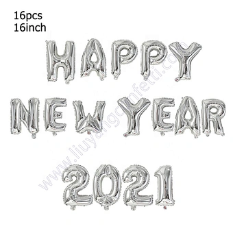 Photobooth Props Merry Christmas Eve Decoration Home Xmas Balloon Silver Number Foil Helium Party Decor Noel Happy New Year 2021