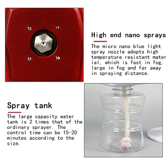 1200w Electric Ulv Sprayer 260ml Disinfection Blue Light Hair Spray Machine Aerosol Mist Trigger Wireless Nano Steam Gun