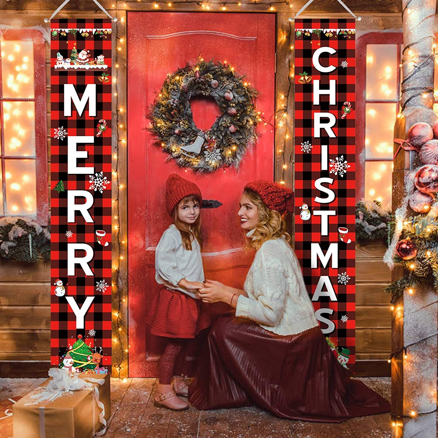 Porch Fireplace Wall Sign Flag Decoration Outdoor Indoor Custom Hign Quality Printing Hanging Door Merry Christmas Banner