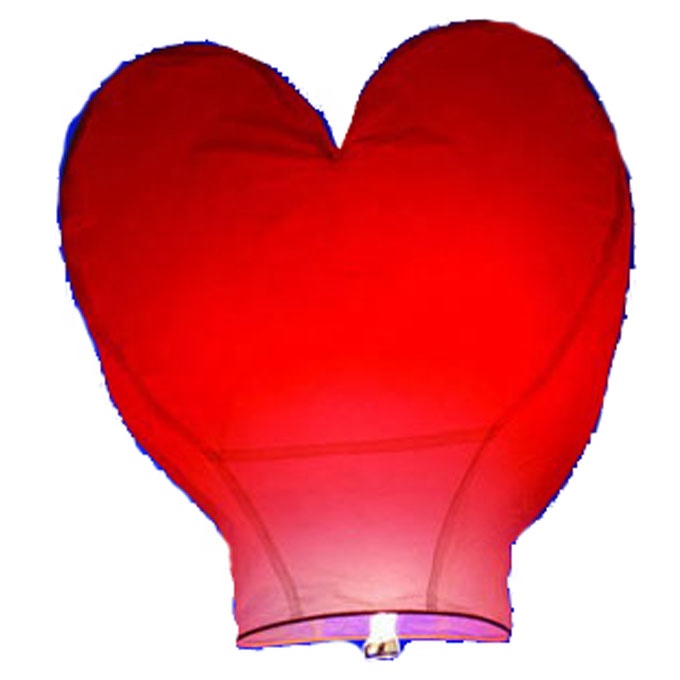 Fireproof Chinese Kongming Wishing Latern Fire Resistant Paper Large Heart Flameproof Wedding Valentine Flying Sky Lantern