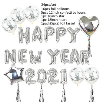 2021 Happy Balloons Decoration Gold Graduation Number Confetti Sign Star Nye New Years Eve Party Supplies