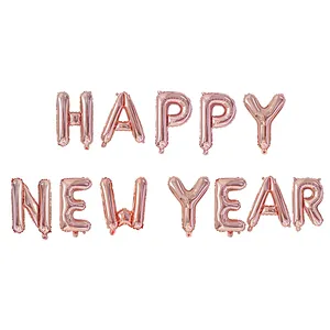 Rose Gold Silver Number Merry Christmas Eve Party Decor Helium Noel Foil Digit Globos Decoration 2021 Happy New Year Balloon