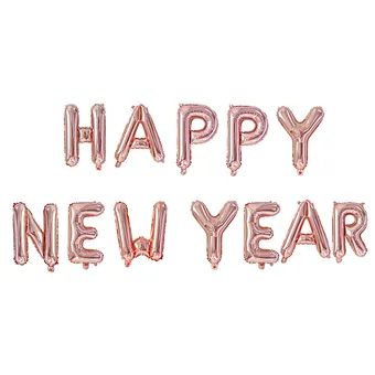 Rose Gold Silver Number Merry Christmas Eve Party Decor Helium Noel Foil Digit Globos Decoration 2021 Happy New Year Balloon
