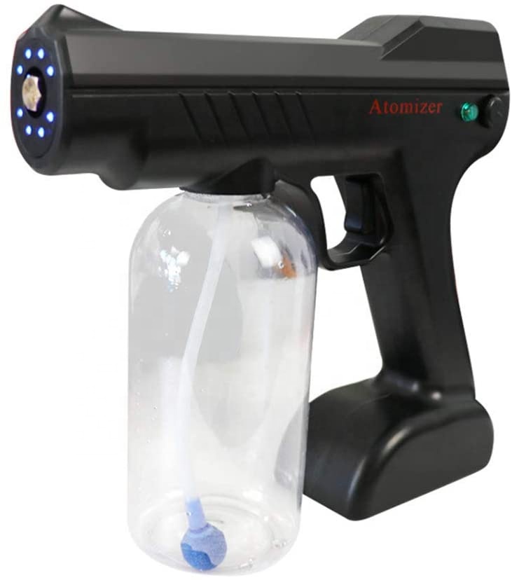 800ml Cordless Charging Electric Ulv Blue Light Nano Steam Gun Atomizer Machine Household Wireless Spray Disinfection Sprayer