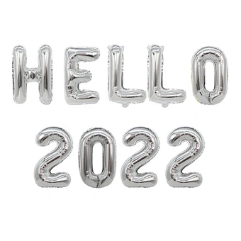 Banner Globos Party Balloon Set Black Window Decoration Foil Baloon Merry Christmas Gift Supplies Deco 2022 Happy New Year