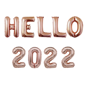 Banner Globos Party Balloon Set Black Window Decoration Foil Baloon Merry Christmas Gift Supplies Deco 2022 Happy New Year