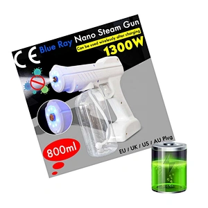 800ml Cordless Charging Electric Ulv Blue Light Nano Steam Gun Atomizer Machine Household Wireless Spray Disinfection Sprayer