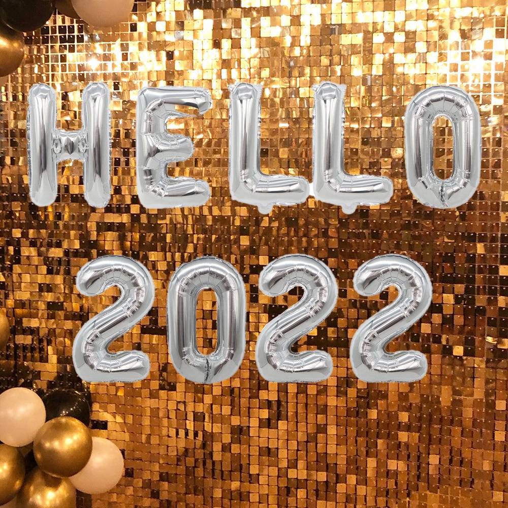 Banner Globos Party Balloon Set Black Window Decoration Foil Baloon Merry Christmas Gift Supplies Deco 2022 Happy New Year