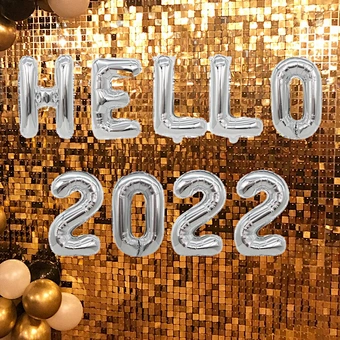 Banner Globos Party Balloon Set Black Window Decoration Foil Baloon Merry Christmas Gift Supplies Deco 2022 Happy New Year