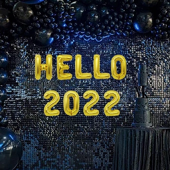 Banner Globos Party Balloon Set Black Window Decoration Foil Baloon Merry Christmas Gift Supplies Deco 2022 Happy New Year