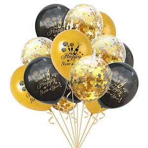 Banner Hanging Black Gold Balloon Star Latex Ballon Metallic Fringe Curtain Decor Supplies Happy New Year Party Decorations 2021