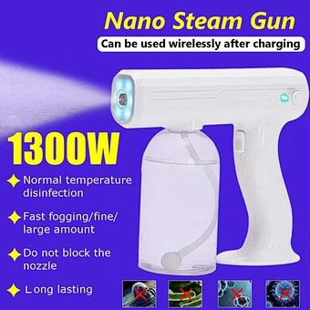 sterilize 800ML Blue Light Nano Steam Gun Atomizing Fogger Disinfection Sprayer Gun Wireless Nano Mixed Vapor Nano Spray Machine