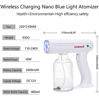 Car Blu-ray Mist Space Air Disinfection Machine Small Uv Sprayer Humidifier Sterilizer Purifier Blu Ray Anion Nano Spray Gun