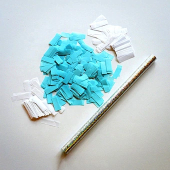 Gender reveal boy blue baby shower Biodegradable Tissue Confetti Wands Confetti Flick Sticks confetti stick for party decor