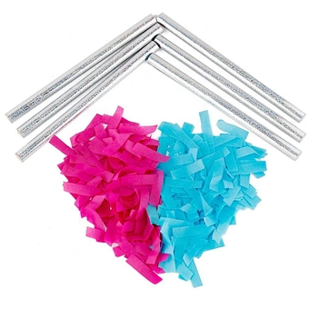 Gender reveal boy blue baby shower Biodegradable Tissue Confetti Wands Confetti Flick Sticks confetti stick for party decor