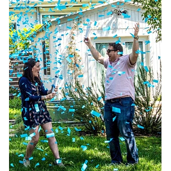 Gender reveal boy blue baby shower Biodegradable Tissue Confetti Wands Confetti Flick Sticks confetti stick for party decor
