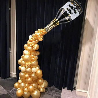 2023 Happy New Year Eve Party Wine Tree Star Bottle Foil Balloons Decoration Merry Christmas Party Decoration Air Globos Noel