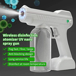 Nano Mist Spray Gun Sterilization Fog Machine Steam Sprayer 800ml Ce Household Portable Wireless Blue Light Disinfection