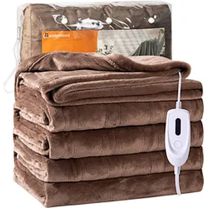 Manufacturer hot sale customized electric flannel thermal Heating blanket anti resistant soft washable blanket for home outdoor