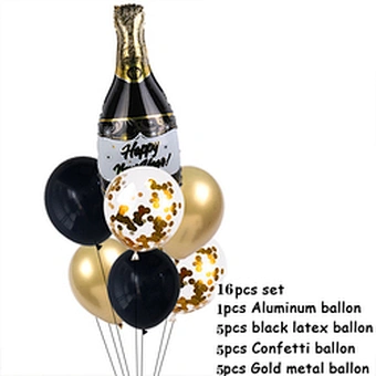 2023 Happy New Year Eve Party Wine Tree Star Bottle Foil Balloons Decoration Merry Christmas Party Decoration Air Globos Noel