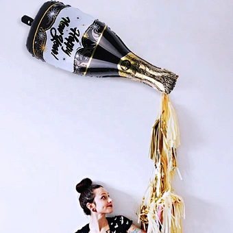 2023 Happy New Year Eve Party Wine Tree Star Bottle Foil Balloons Decoration Merry Christmas Party Decoration Air Globos Noel
