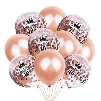 Clear Latex Party Decorations Happy Set Round Shape Amazon Hot Selling Rose Gold Birthday Confetti Balloons