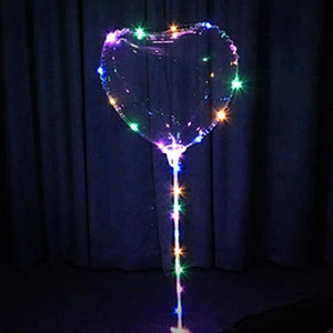 Wholesale Bobo Ballon 18/20/24/32 Inches Light LED Balloon with sticker For Party Decoration and gift for kids