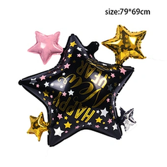 2023 Happy New Year Eve Party Wine Tree Star Bottle Foil Balloons Decoration Merry Christmas Party Decoration Air Globos Noel