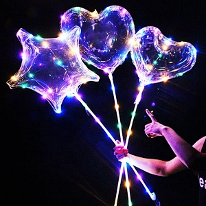 Wholesale Bobo Ballon 18/20/24/32 Inches Light LED Balloon with sticker For Party Decoration and gift for kids