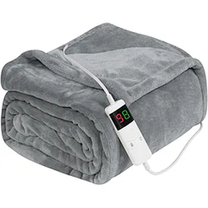Manufacturer hot sale customized electric flannel thermal Heating blanket anti resistant soft washable blanket for home outdoor
