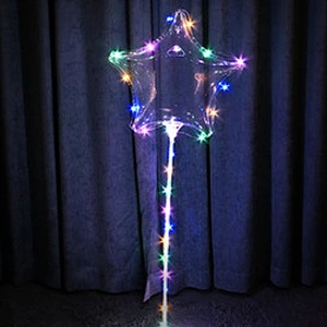 Wholesale Bobo Ballon 18/20/24/32 Inches Light LED Balloon with sticker For Party Decoration and gift for kids