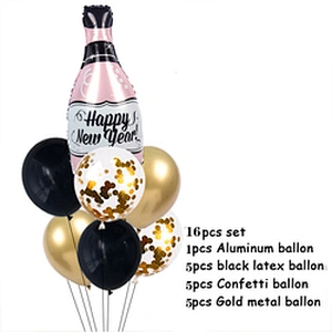 2023 Happy New Year Eve Party Wine Tree Star Bottle Foil Balloons Decoration Merry Christmas Party Decoration Air Globos Noel