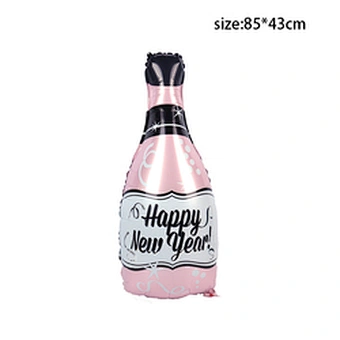 2023 Happy New Year Eve Party Wine Tree Star Bottle Foil Balloons Decoration Merry Christmas Party Decoration Air Globos Noel