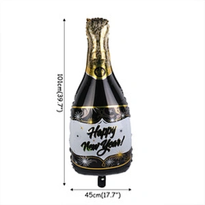 2023 Happy New Year Eve Party Wine Tree Star Bottle Foil Balloons Decoration Merry Christmas Party Decoration Air Globos Noel