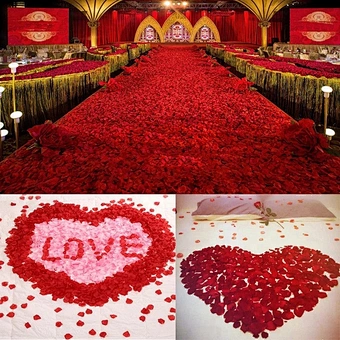 Amazon Hot Sell Artificial Rose Petals Satin Petals Silk Rose Petals For Wedding Decorations