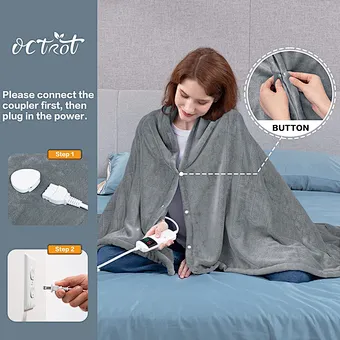 Manufacturer hot sale customized electric flannel thermal Heating blanket anti resistant soft washable blanket for home outdoor