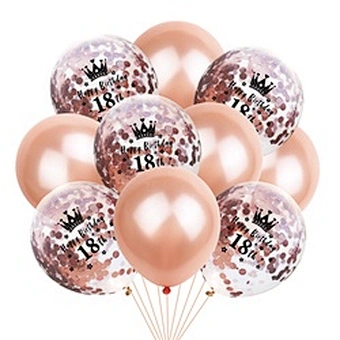 Clear Latex Party Decorations Happy Set Round Shape Amazon Hot Selling Rose Gold Birthday Confetti Balloons