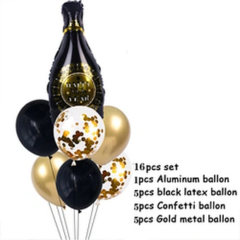 2023 Happy New Year Eve Party Wine Tree Star Bottle Foil Balloons Decoration Merry Christmas Party Decoration Air Globos Noel