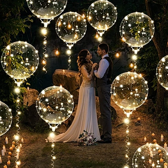 Wholesale Bobo Ballon 18/20/24/32 Inches Light LED Balloon with sticker For Party Decoration and gift for kids