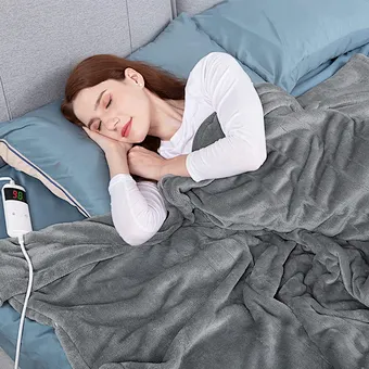 Manufacturer hot sale customized electric flannel thermal Heating blanket anti resistant soft washable blanket for home outdoor