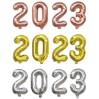 32 inches 2023 digital balloon set foil letter number balloon New Year's party decoration wholesale