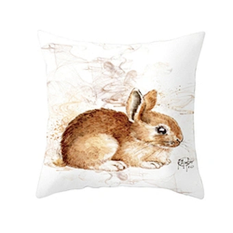 Sofa Bed Home Decoration Cushion Cover Bunny Rabbit Egg Print Cotton Linen Festival Pillow Pillowcase For Funny Happy Easter
