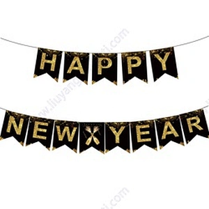 Years Photo Backdrop Banner Kit Real Gold Glitter Eve Party Supplies 2021 Kit Black Happy New Year Decoration