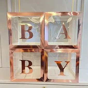 Sale Birthday Party Decoration With Letters Gift Packing Baby Round Storage Support Custom Shower Transparent Balloon Box