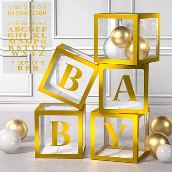Sale Birthday Party Decoration With Letters Gift Packing Baby Round Storage Support Custom Shower Transparent Balloon Box